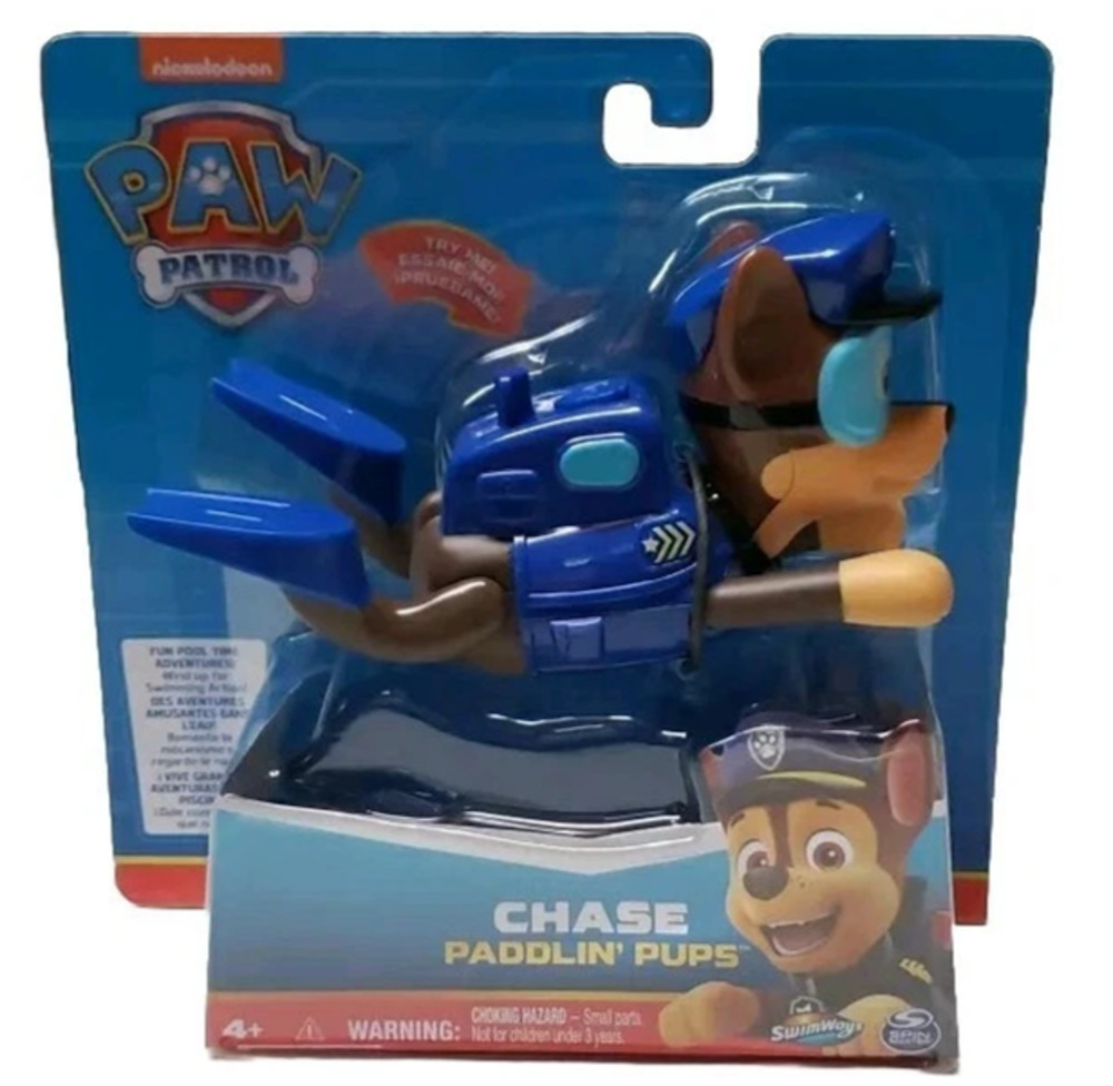 Paw Patrol Chase Paddlin Pups Swim Toy Police Dog Wind-up Bath Pool Toy Swimways